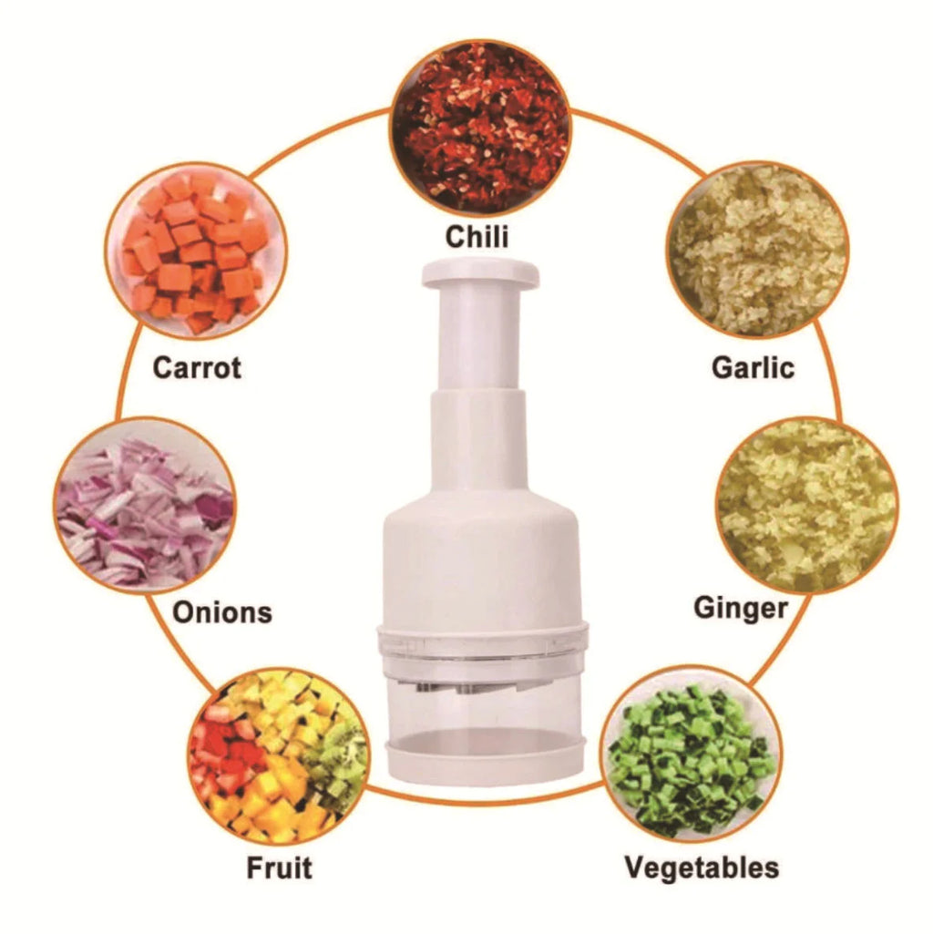Non Electric l Vegetable Cutter & Handy Onion Cutter - Stainless Steel Blades