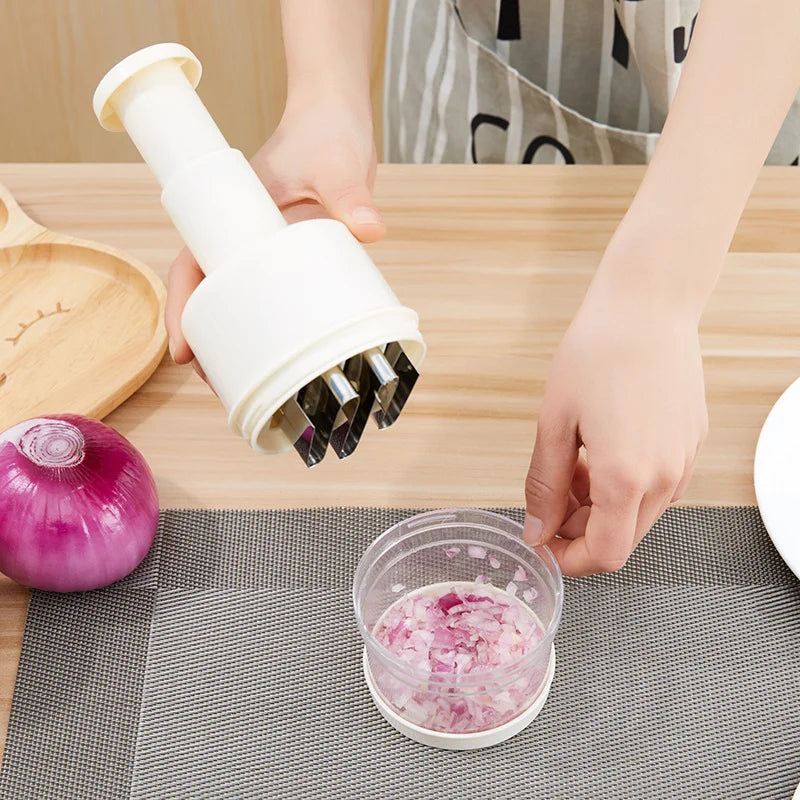Non Electric l Vegetable Cutter & Handy Onion Cutter - Stainless Steel Blades