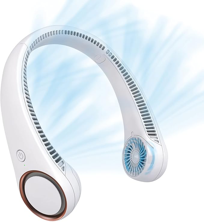 Portable Bladeless Neck Fan – Hands-Free USB Rechargeable Personal Cooler