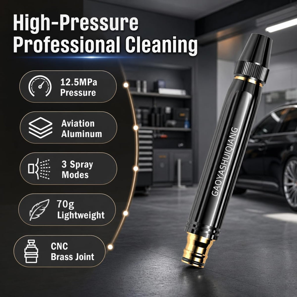 Heavy-Duty High-Pressure Hose Nozzle with Adjustable Spray Modes