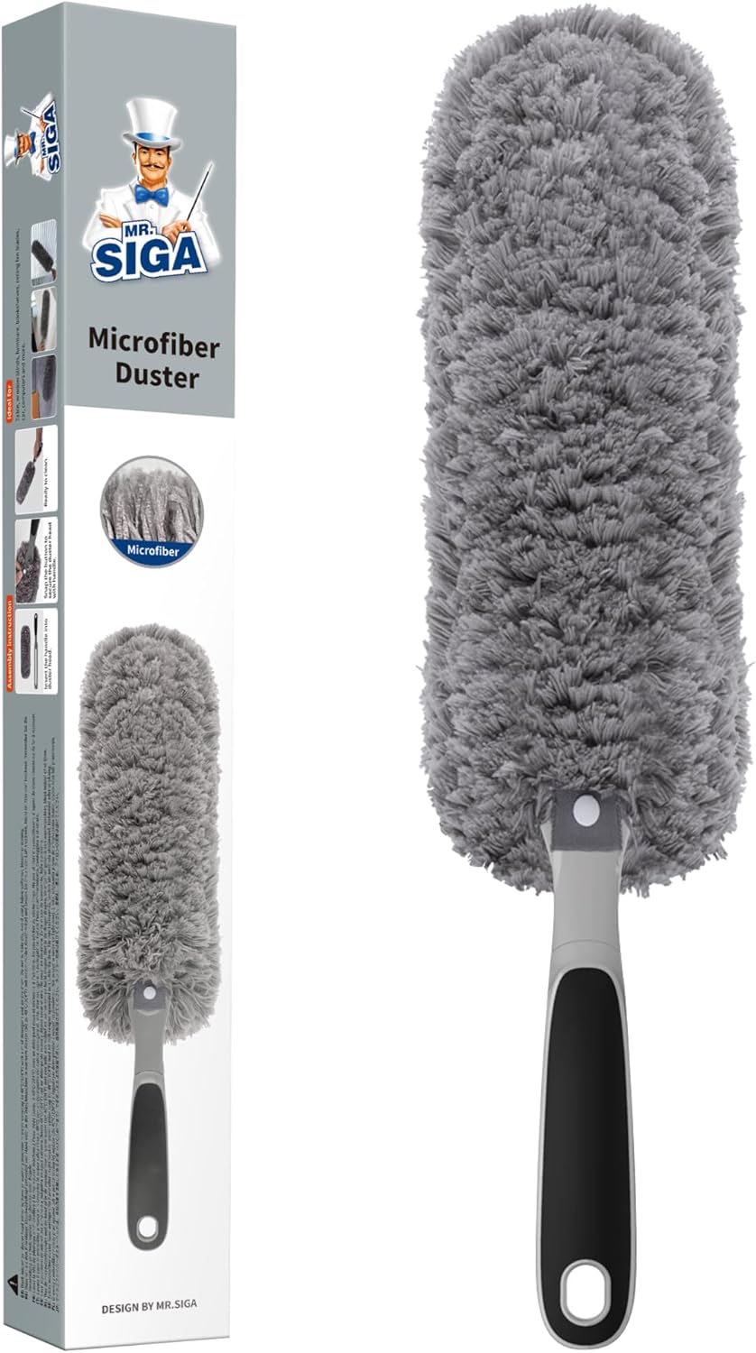 Microfiber Duster – Reusable Dust Cleaner with Non-Slip Handle