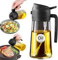 2-in-1 Glass Oil Dispenser & Sprayer Bottle – Pour & Spray in One