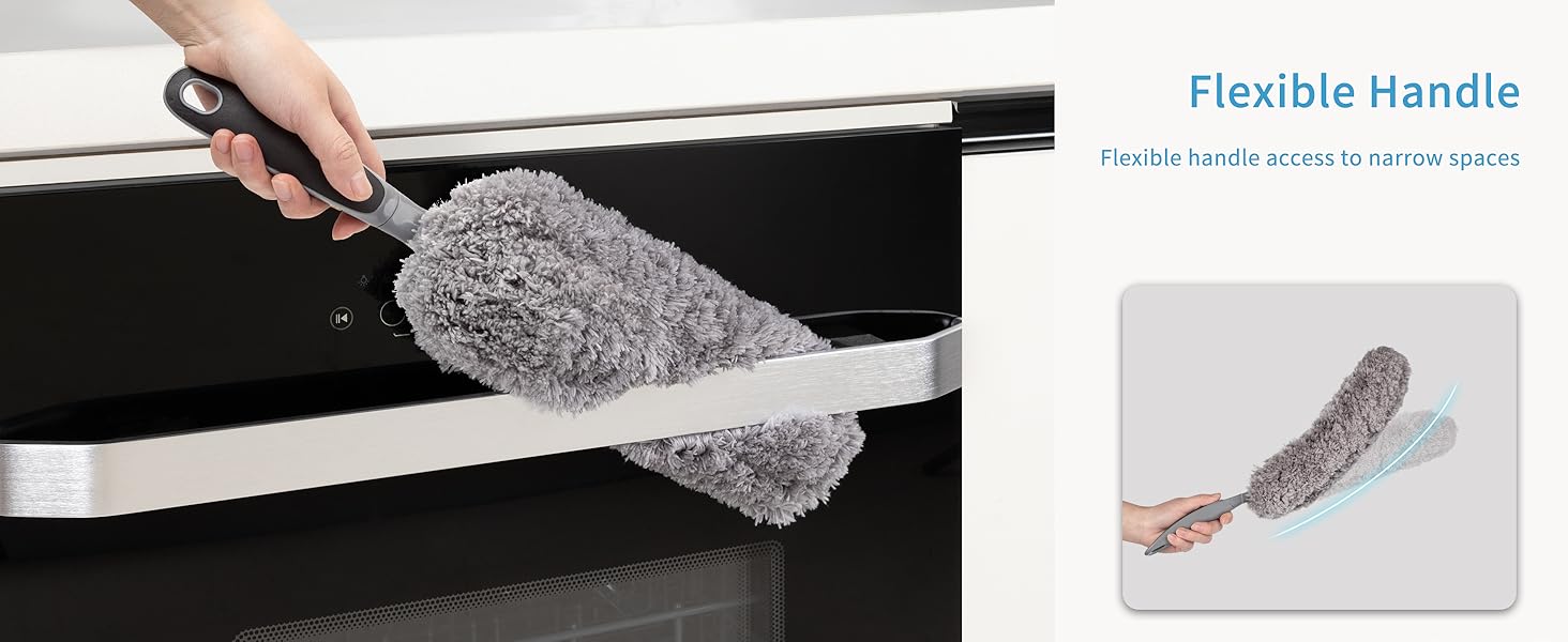 Microfiber Duster – Reusable Dust Cleaner with Non-Slip Handle