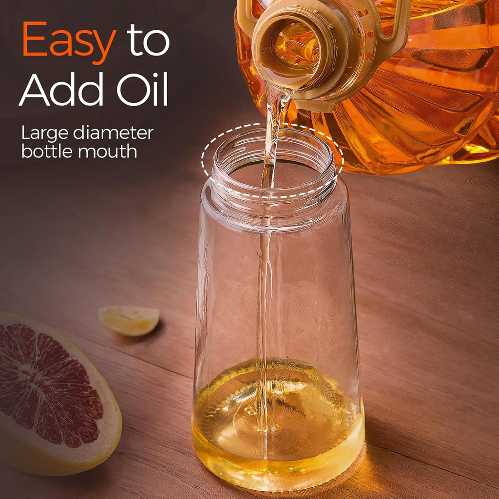 2-in-1 Glass Oil Dispenser & Sprayer Bottle – Pour & Spray in One