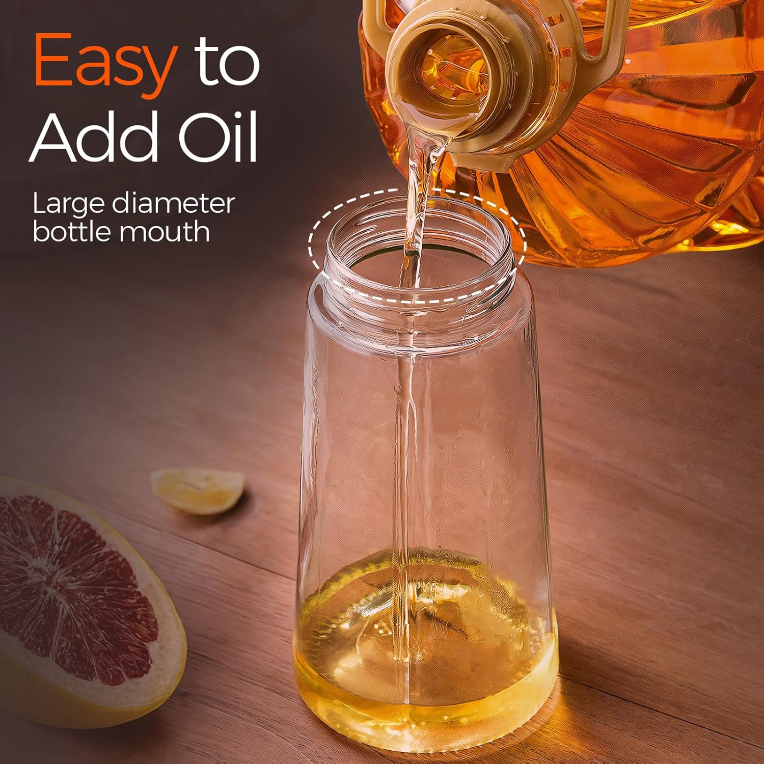 2-in-1 Glass Oil Dispenser & Sprayer Bottle – Pour & Spray in One