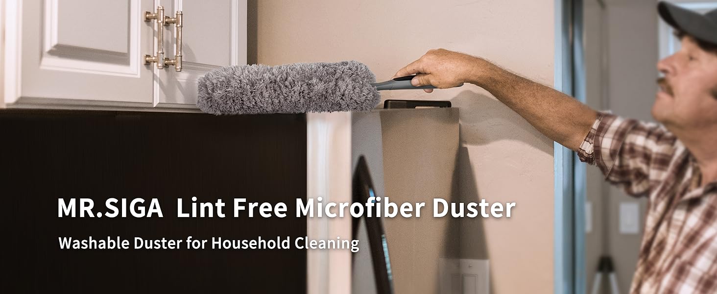 Microfiber Duster – Reusable Dust Cleaner with Non-Slip Handle